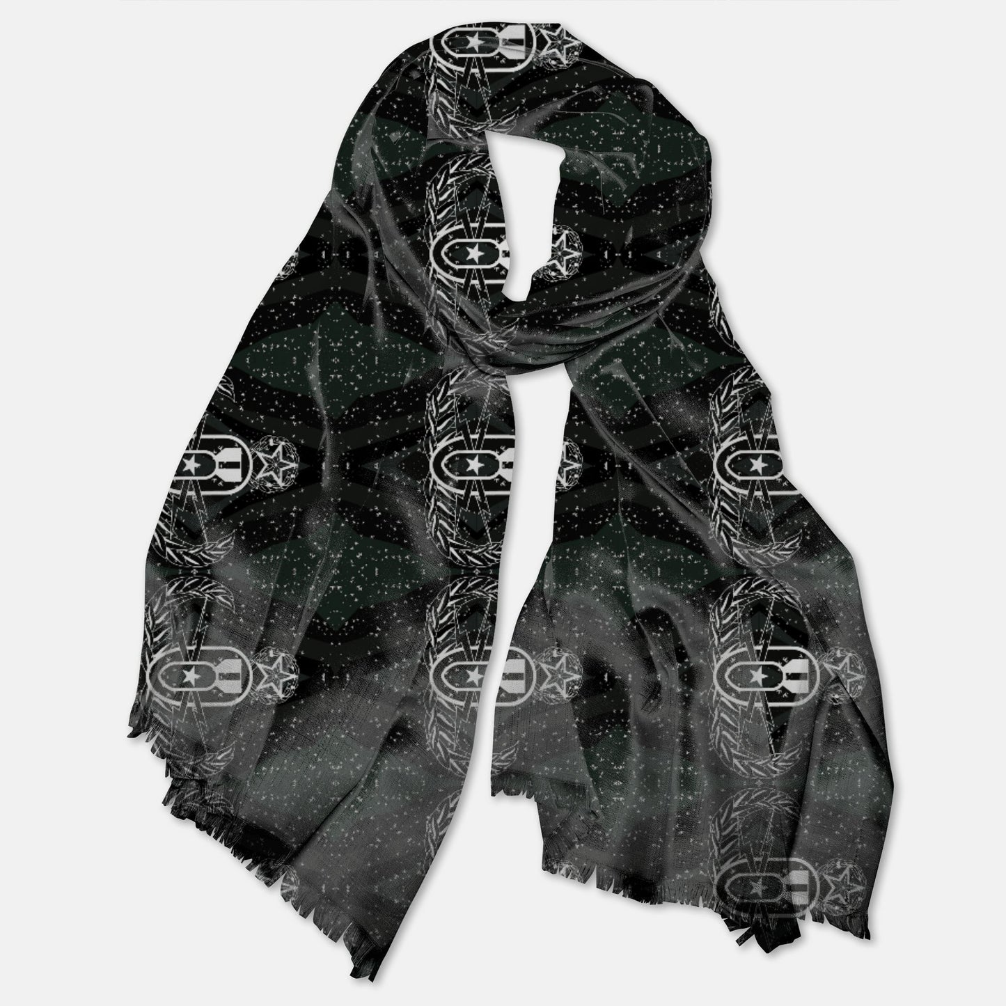 Print On Demand - Pashmina Scarf - "Mid Century Modern EOD" (Dark)