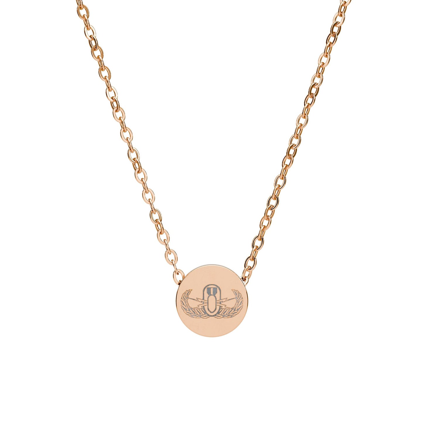 Engraved Mini Circle Necklace — "EOD Basic Badge"