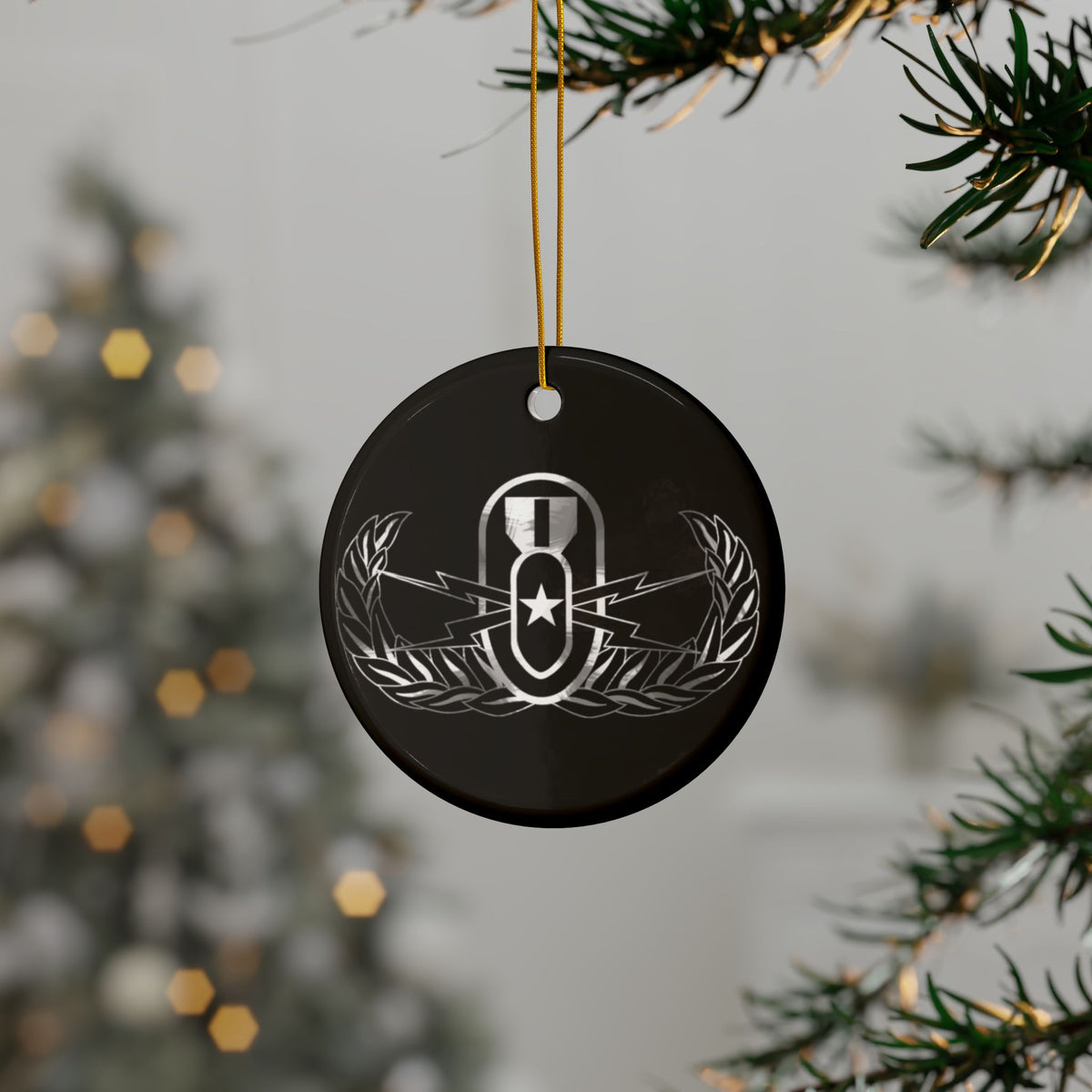 Ornament - "It's 5 o'clock Somewhere" (EOD Senior Badge: BW)