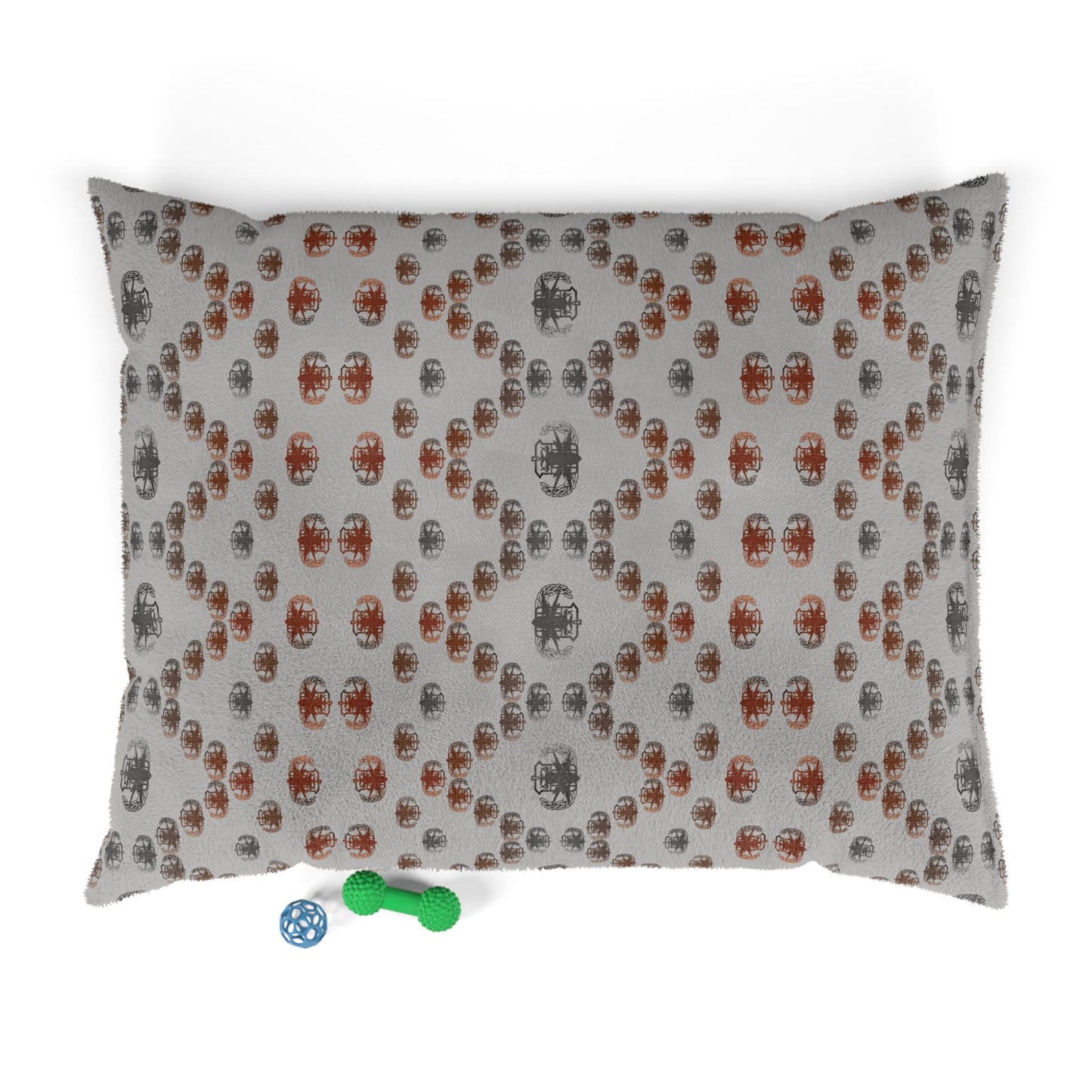 Pet Bed — "PSBT Aztec" (Rust on Beige)