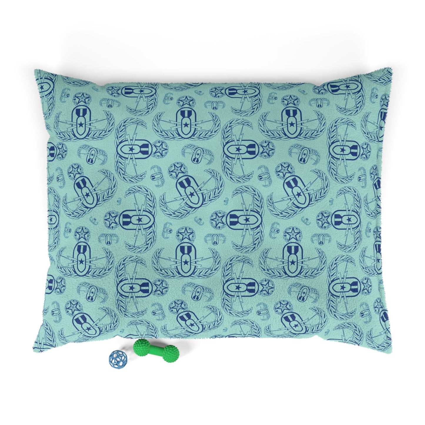 Pet Bed — "EOD Badges x 3" (Blues)