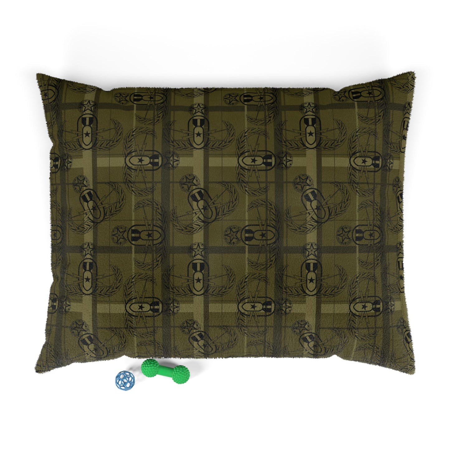 Pet Bed — "EOD Plaid" (Olive)