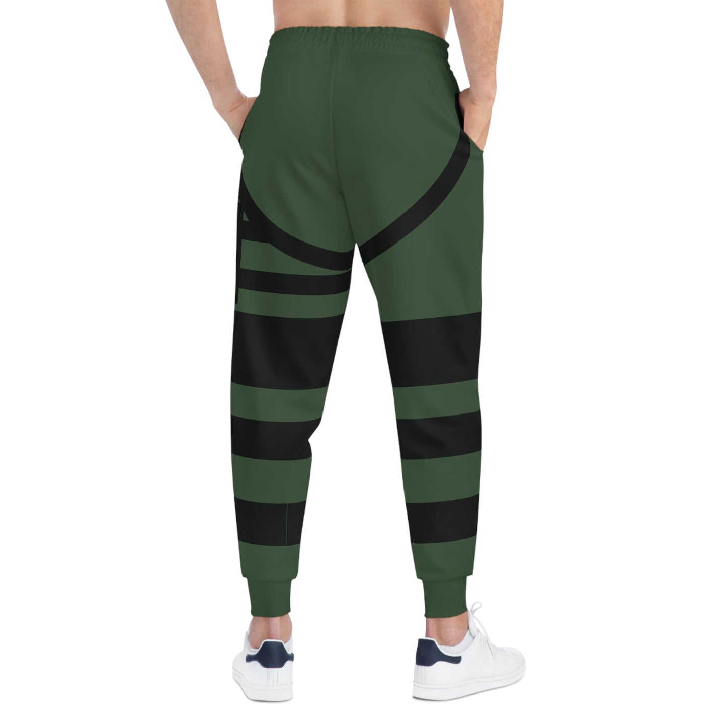 Green Camo Graphic Joggers — Athletic All-Over-Print Sweatpants