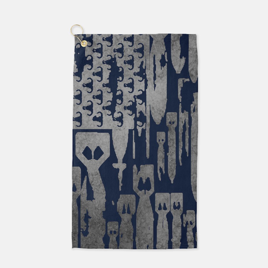 Golf Towel - "EOD Bomb Flag" (Grey on Navy)