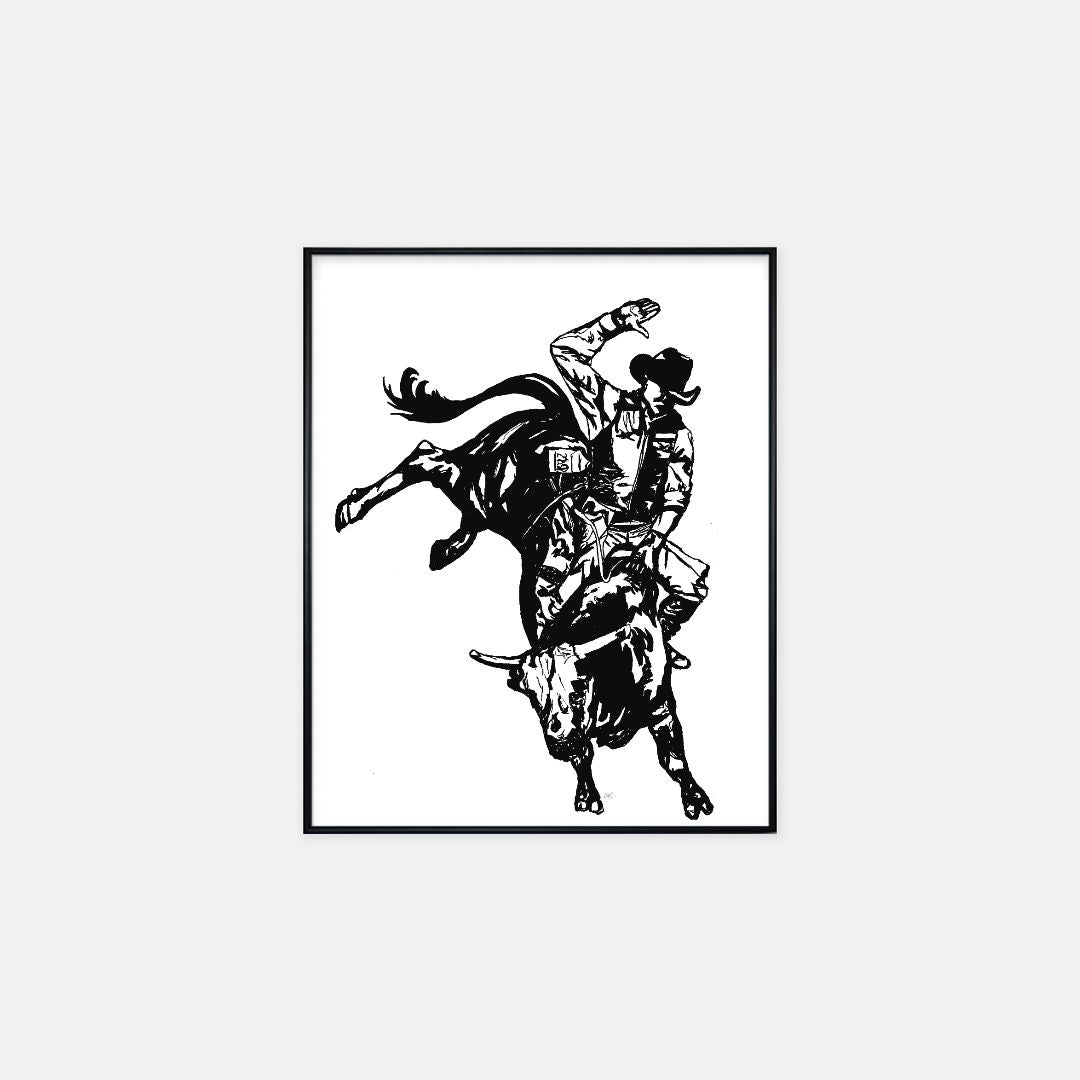 Print (16" x 20") - "Bucking Bull"