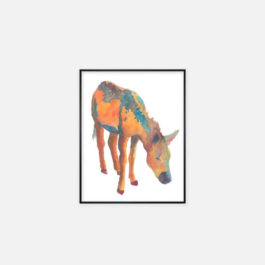Print (11" x 14") - "Desert Rain Burro"