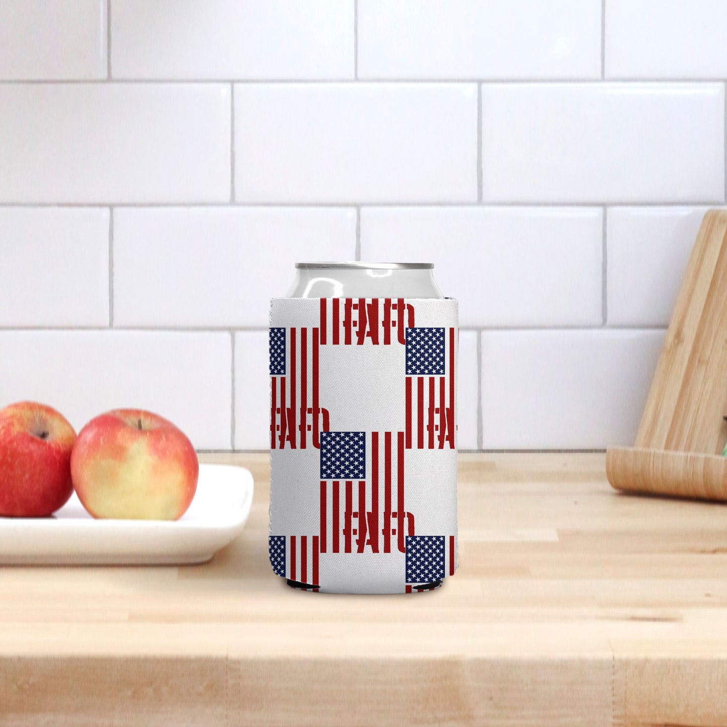 Print On Demand - Can Cooler - "FAFO American Flag" (Vertical RWB)