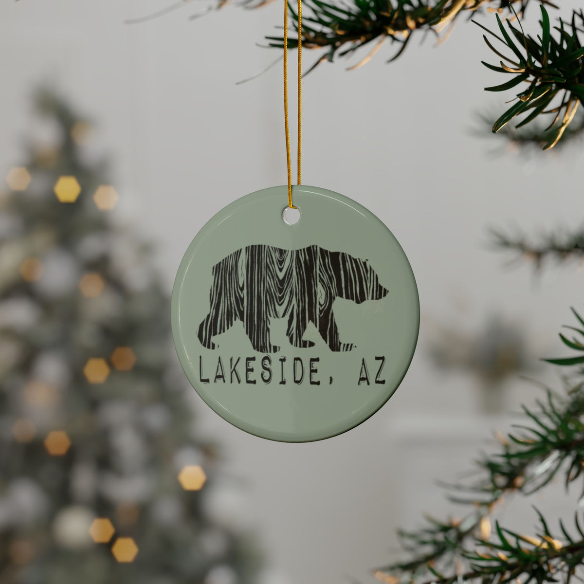 Ornament - "Woodgrain Bear" (Lakeside, AZ)