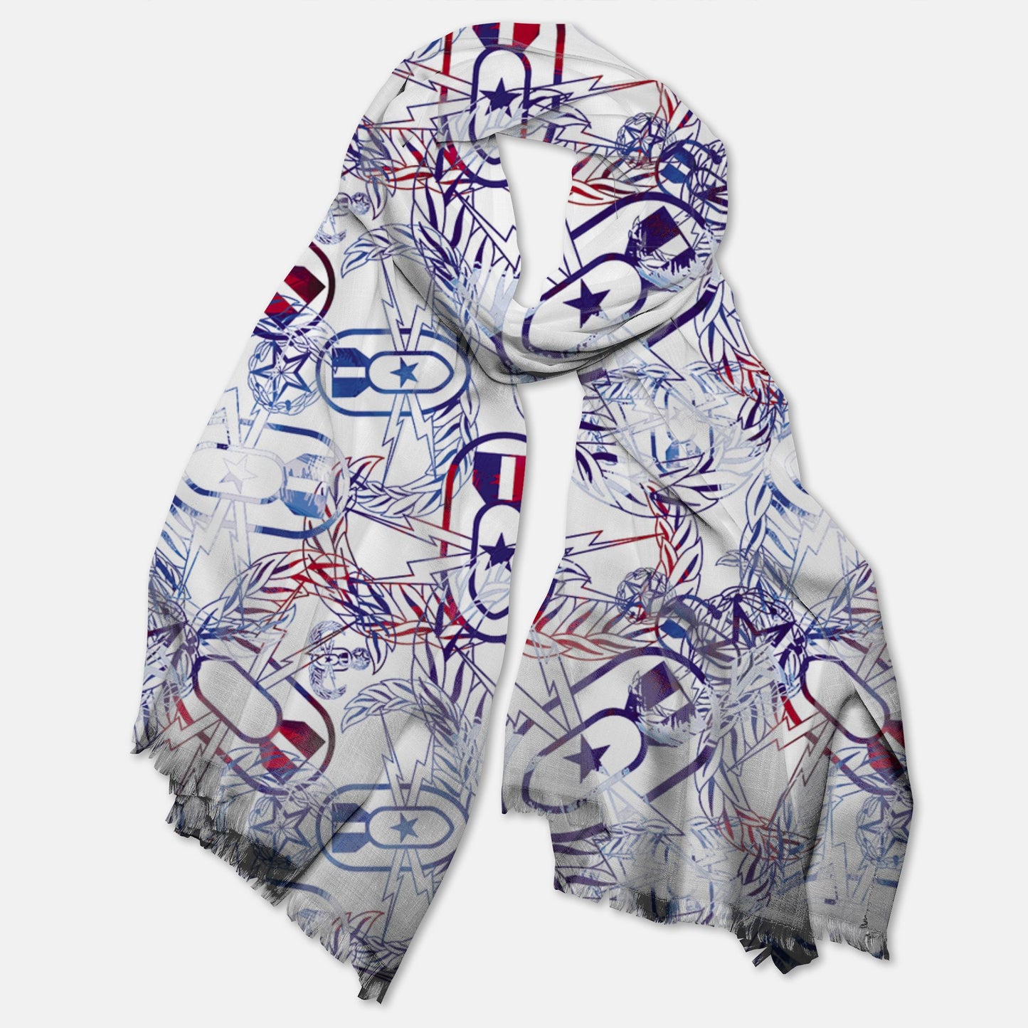 Print On Demand - Pashmina Scarf - "It's 5 o'clock Somewhere" (Red, White, & Boom!)