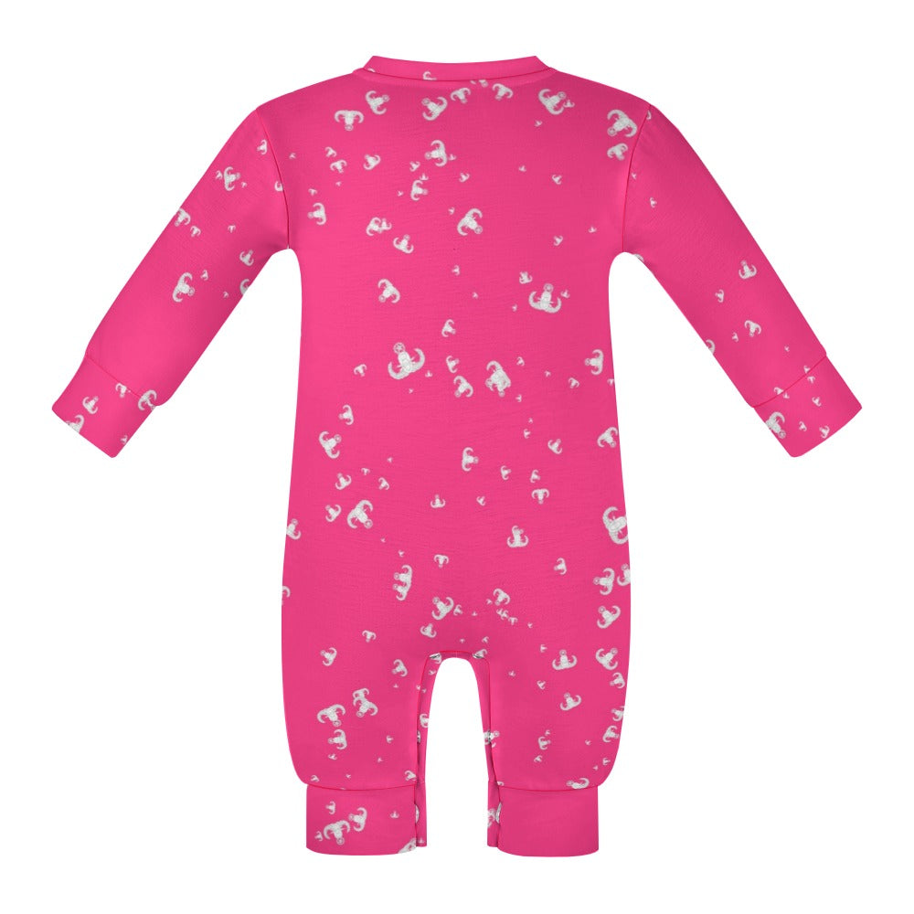 Baby Romper - "EOD Confetti" (White on Pink)