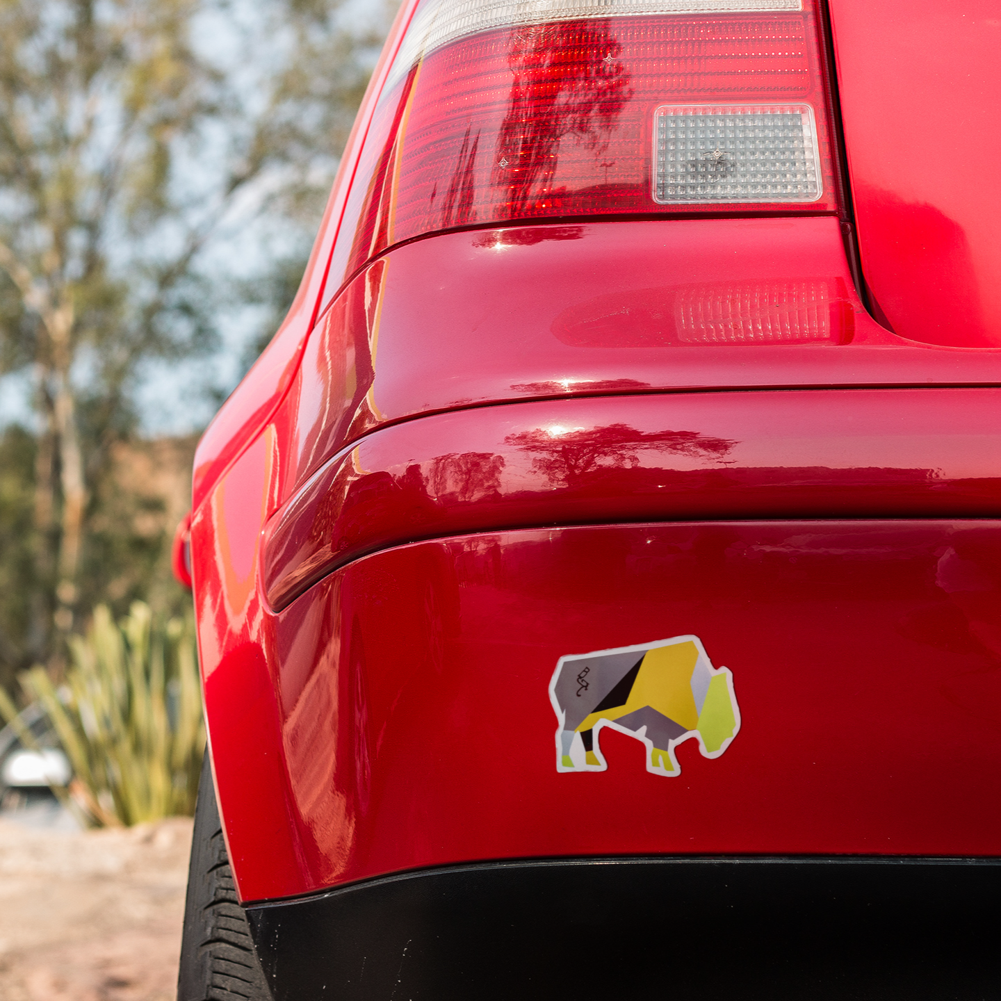 Vinyl Sticker/Decal - "Abstract Bison (Yellow)"