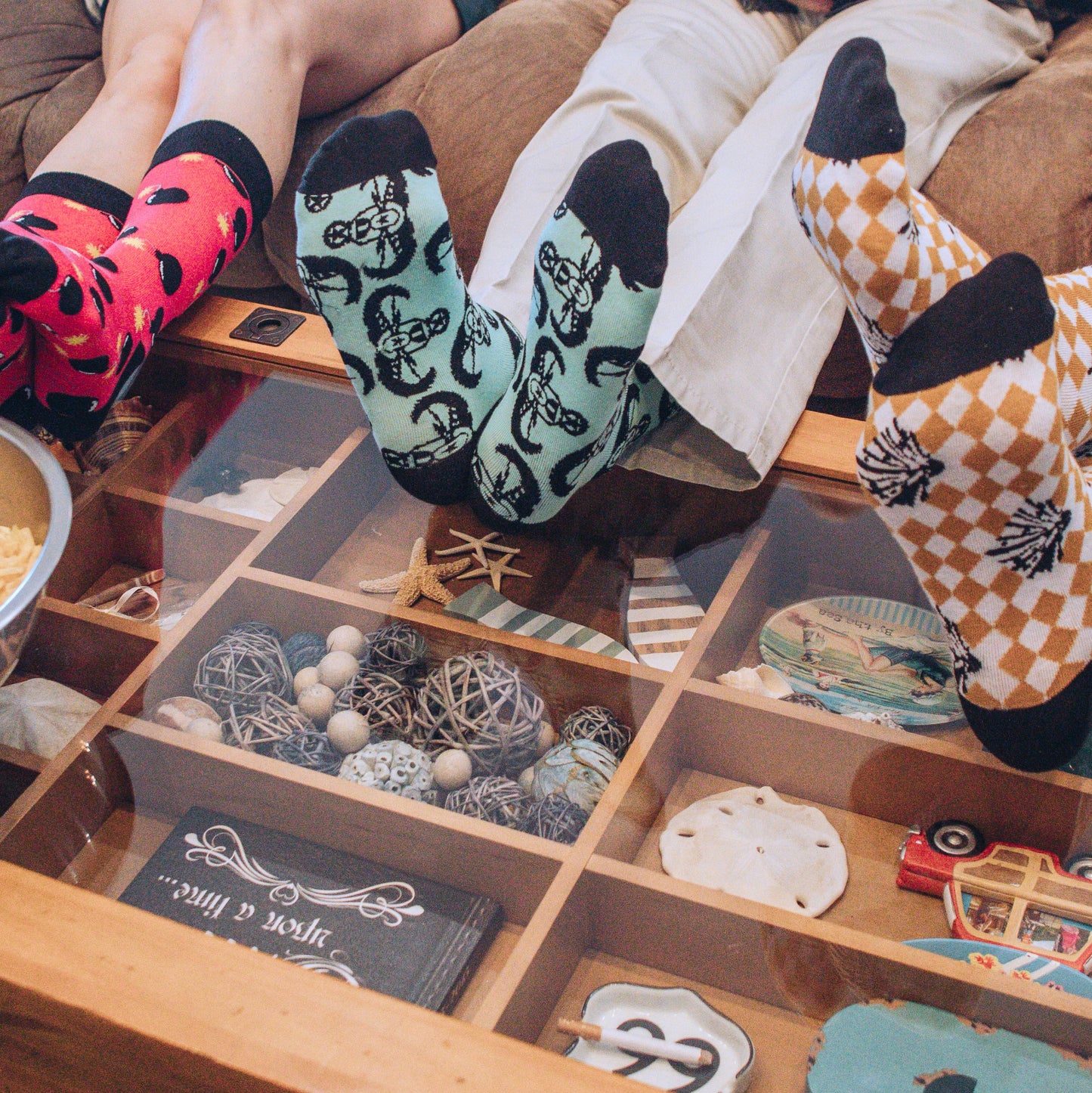 Socks - "Minty Crabs"