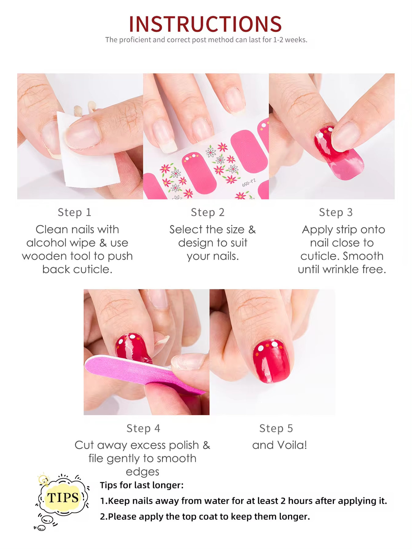 Nail Art Strips - "Red, White, & BOOM!"