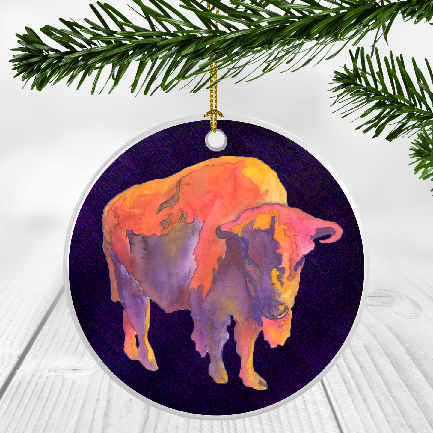 "Arizona Sky Bison with Background" Ornament