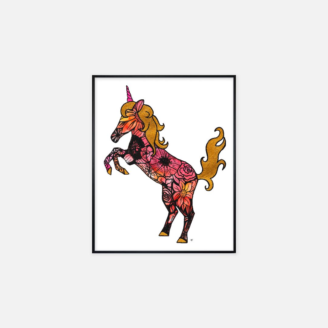 Print (16" x 20") - "Tatted Unicorn"