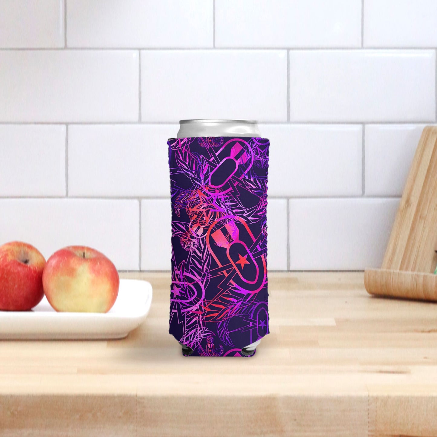 Print On Demand - Can Cooler (Slim) - "It's 5 o'clock Somewhere" (Orange on Purple)
