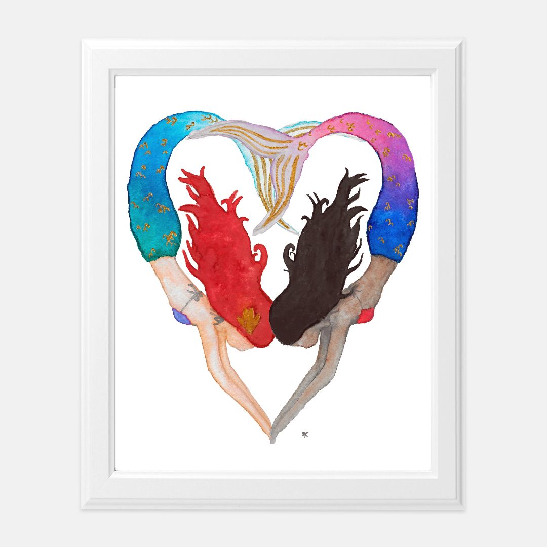 Print (8" x10") - "I Heart Mermaids"