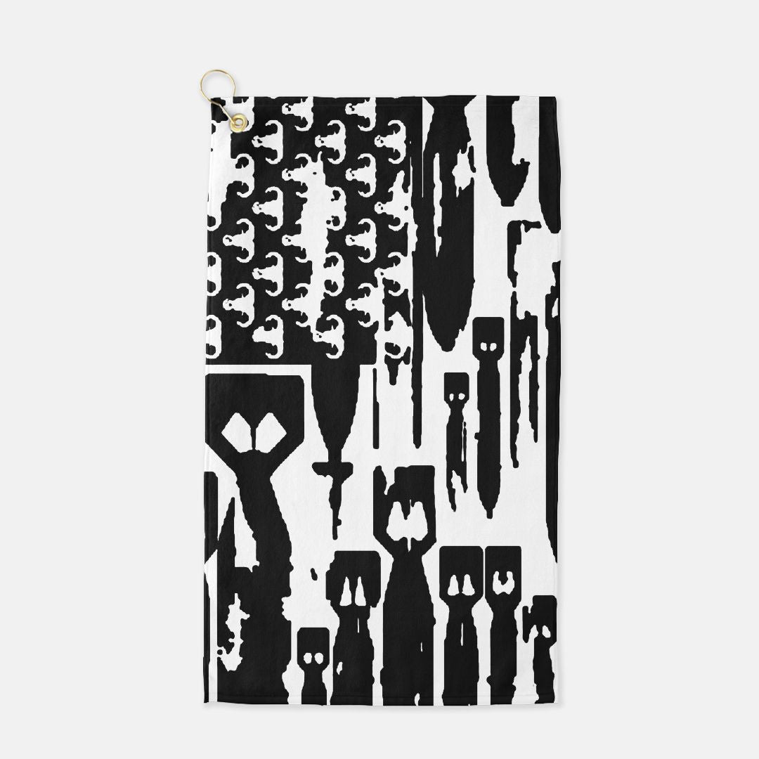 Golf Towel - "EOD Bomb Flag" (Black on White)