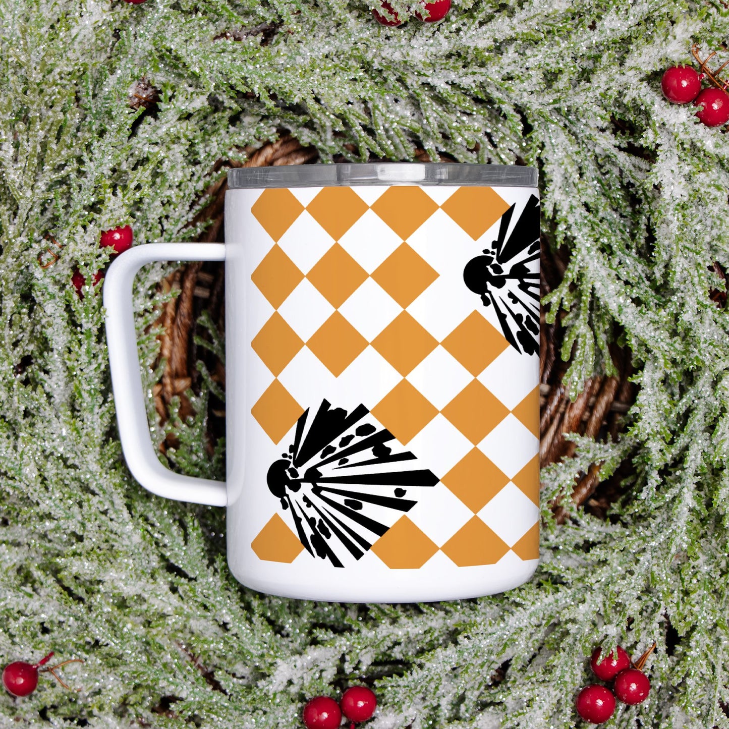 Travel Mug - "High Explosives Placard Harlequin"