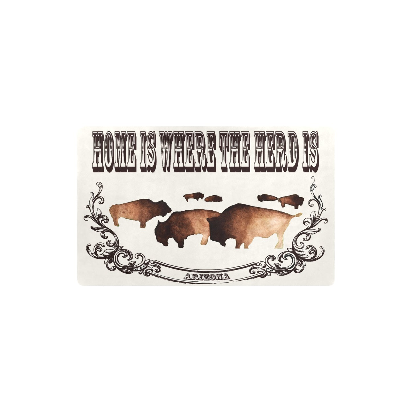 Indoor/Outdoor Mat - "Home is Where the Herd is" (Arizona Bison)
