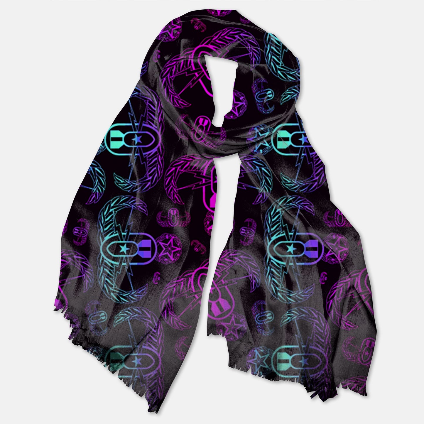 Print On Demand - Pashmina Scarf - "EOD Ombre" (Pink/Turquoise/Purple)