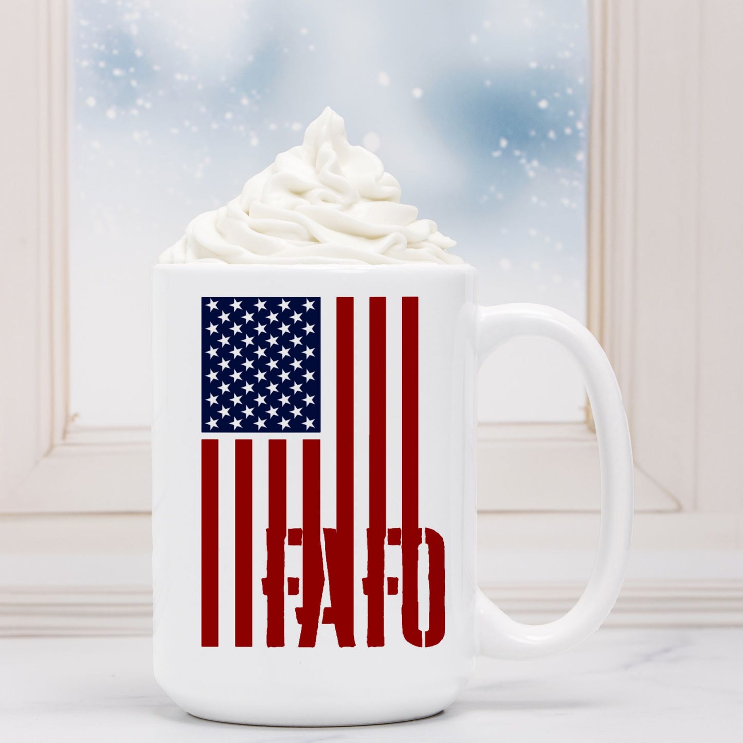 Mug - "FAFO American Flag" (Vertical RWB)