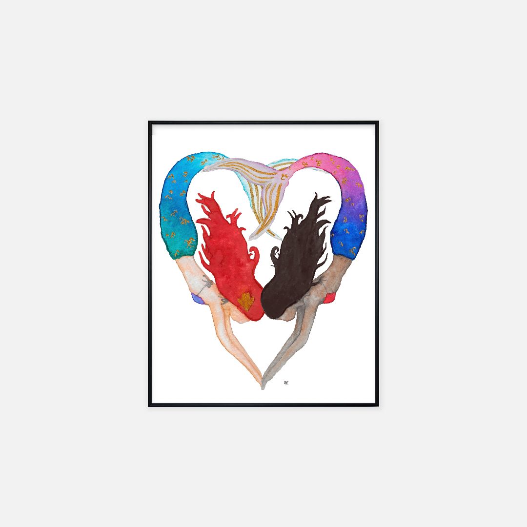 Print (16" x 20") - "I Heart Mermaids"
