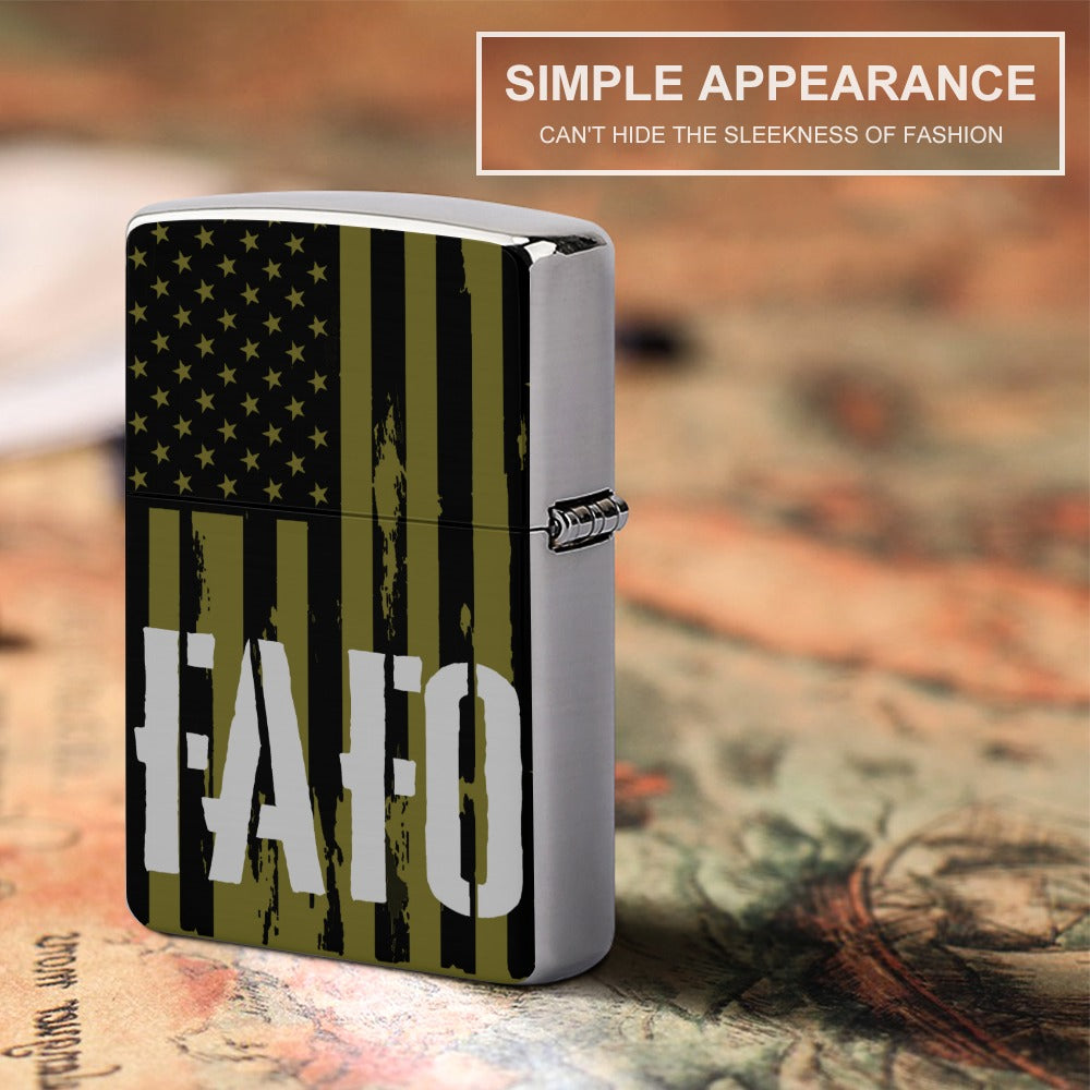 Lighter Casing - "FAFO Vertical American Flag" (Olive)
