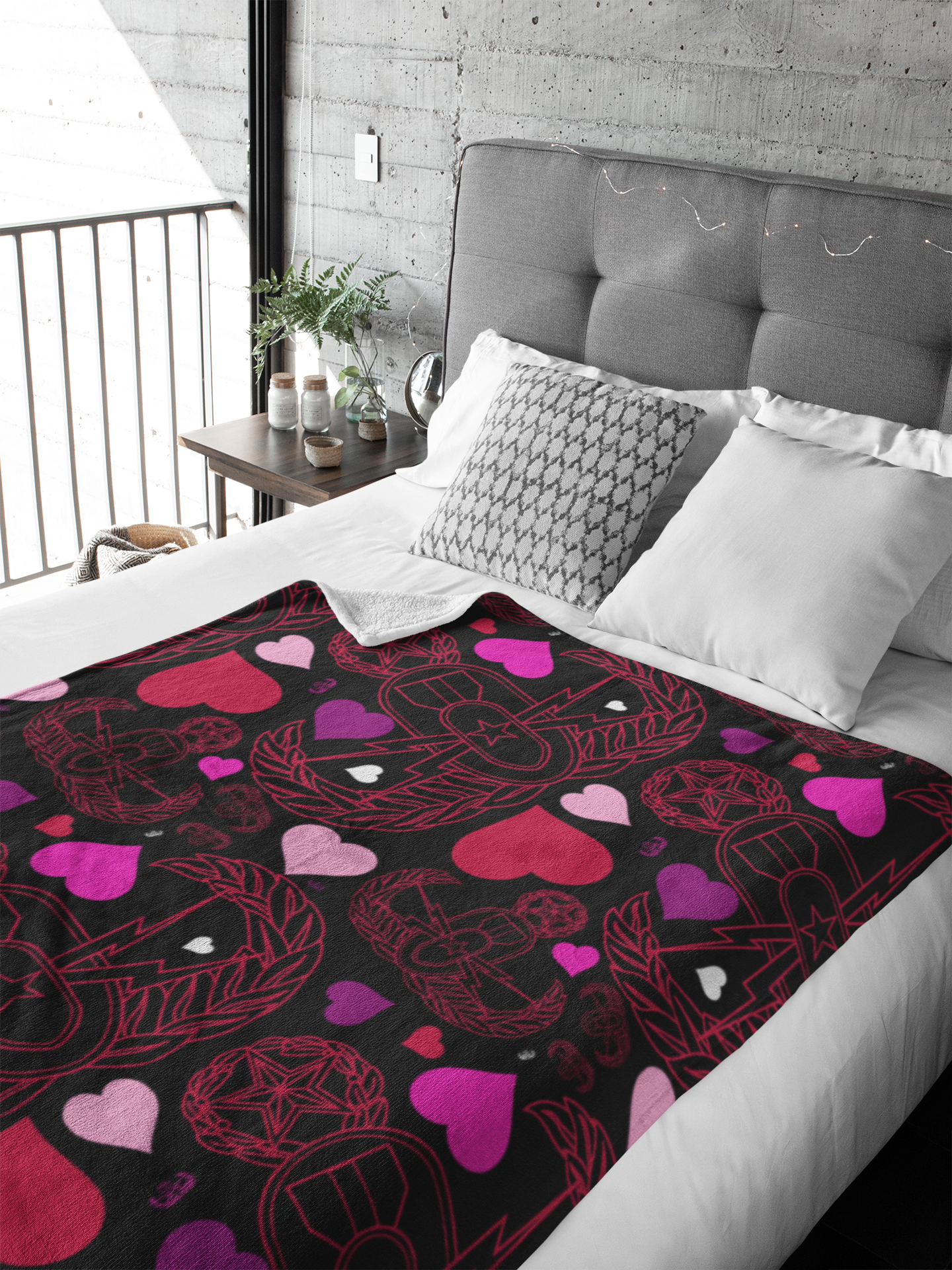 Plush Throw Blanket - "BE-O-D My Valentine"