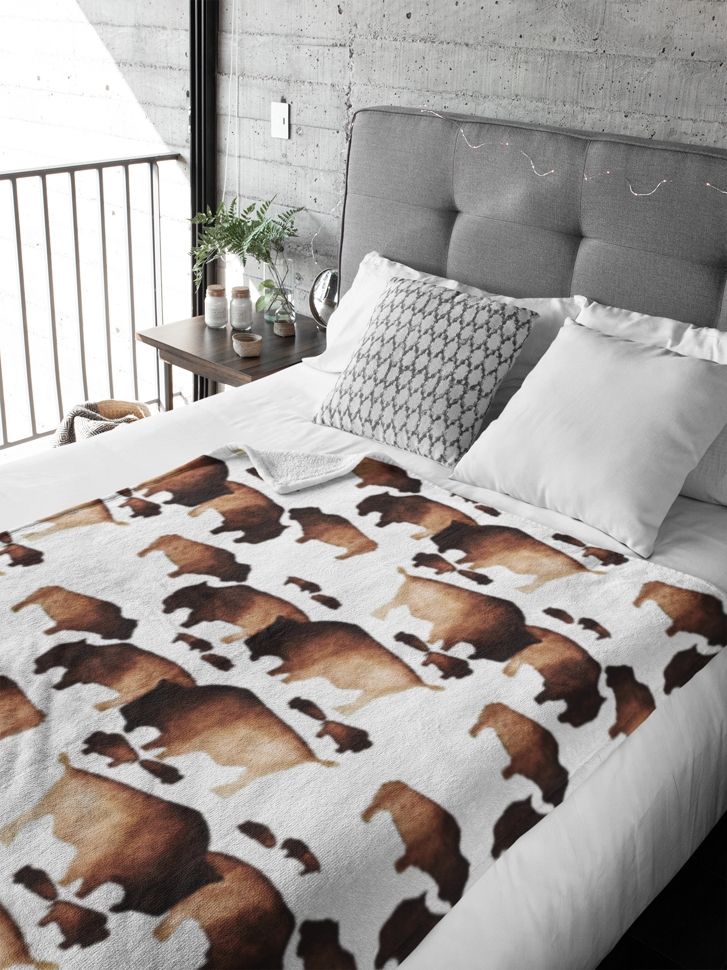 Plush Throw Blanket - "Bison Herd"