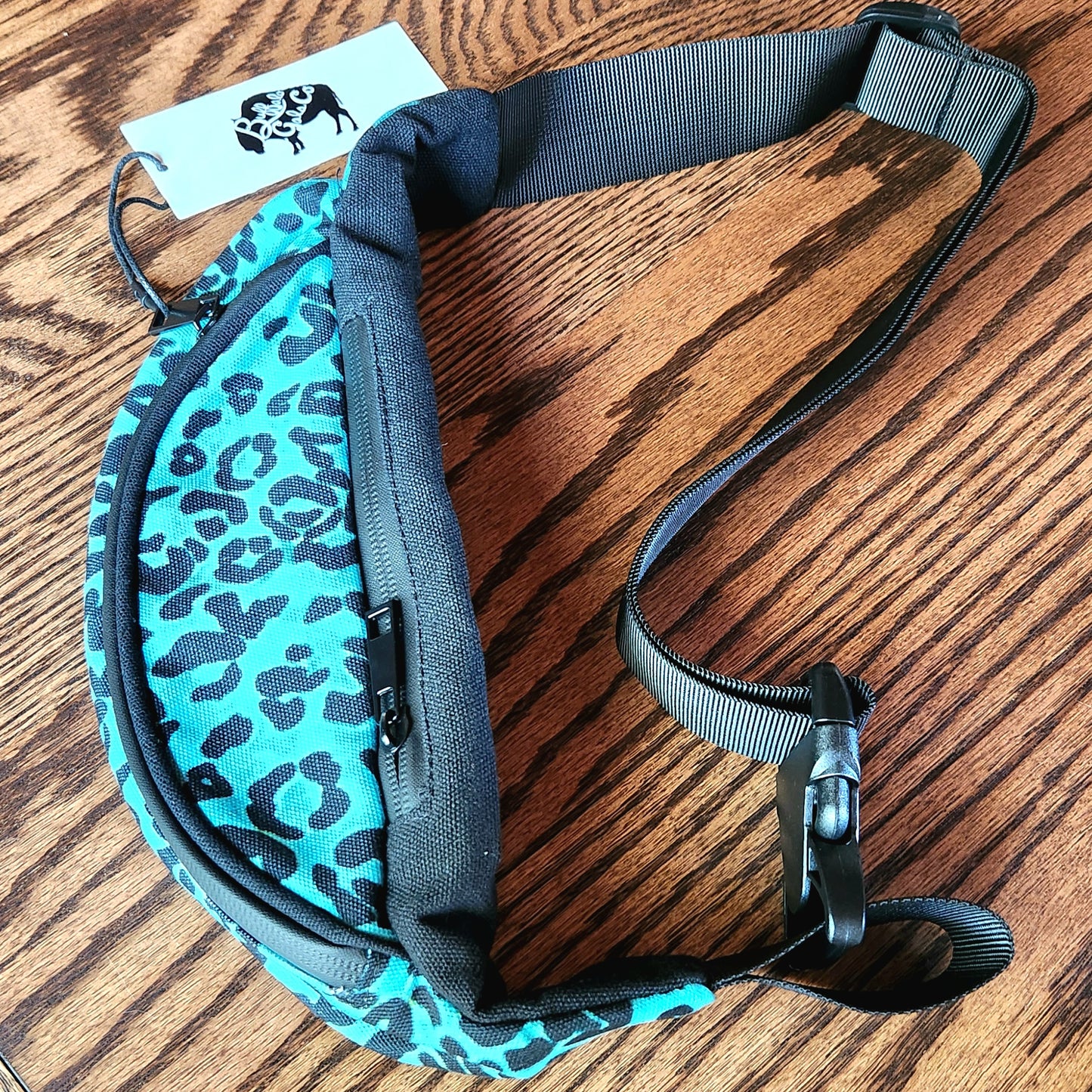 Print On Demand - Crossbody Sling Bag - "Leopard Print" (Turquoise)