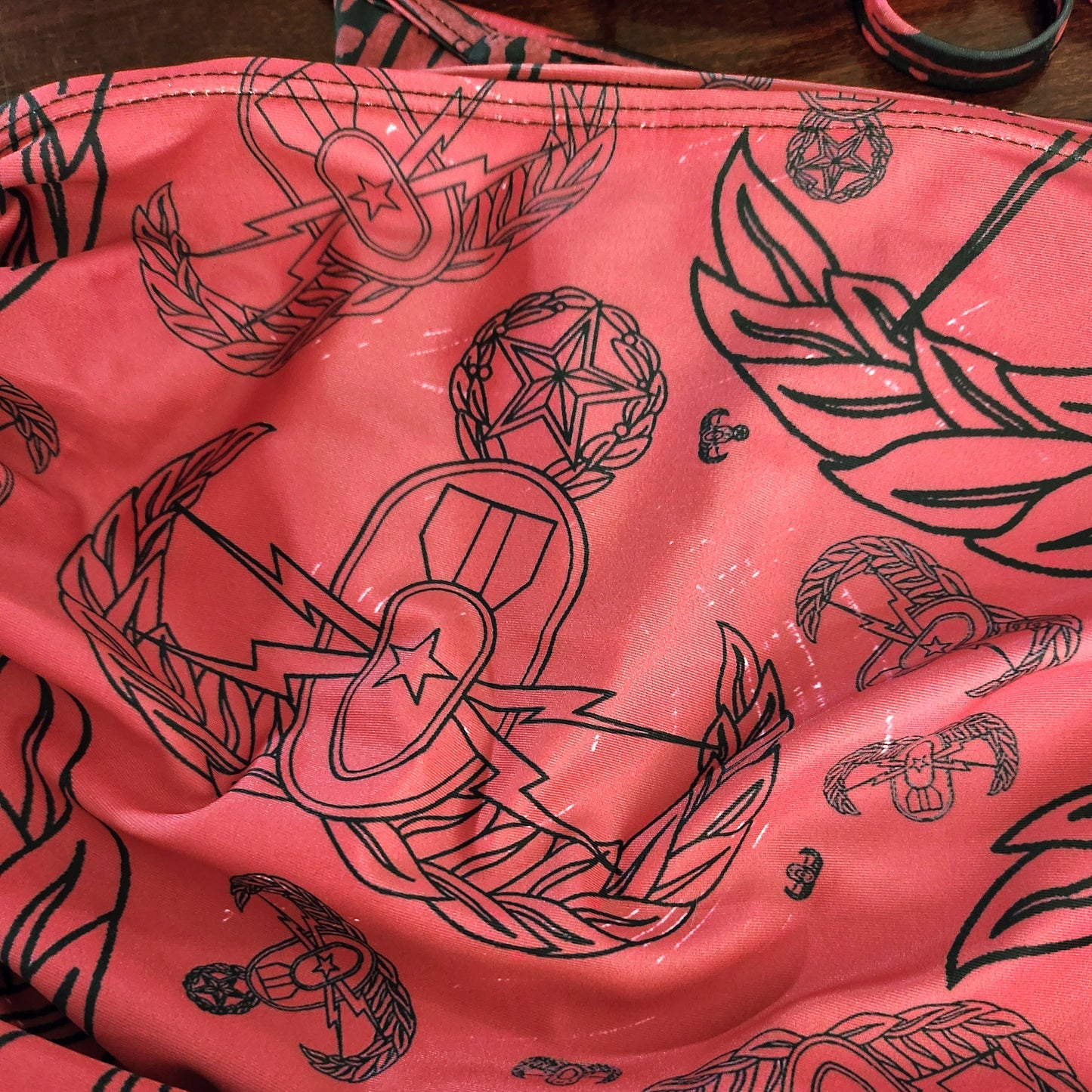 Women's String Bikini Skirt Set (SAMPLE) - "EOD Bomb Flag" (Red)