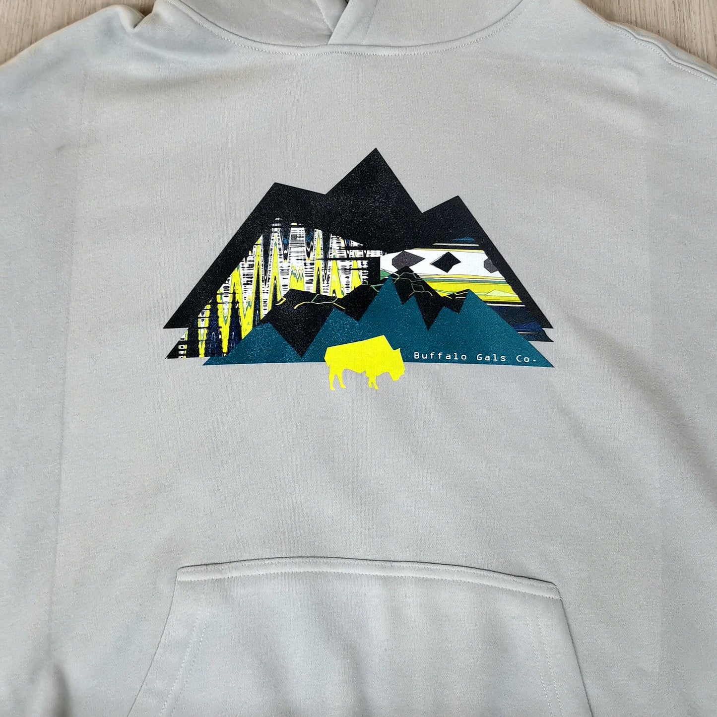 Hoodie Sweat Shirt - "Chartreuse Mountains"