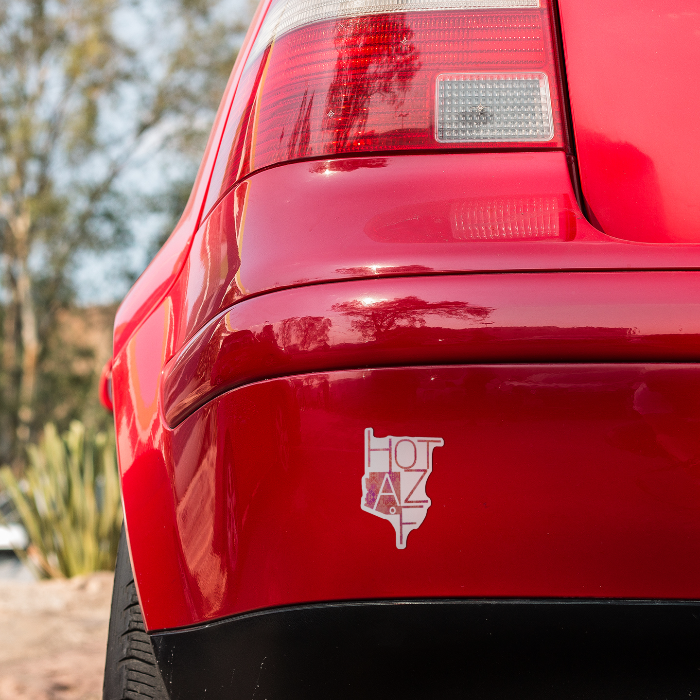 Vinyl Sticker/Decal - "Hot AZ F" (Aztec Coral)