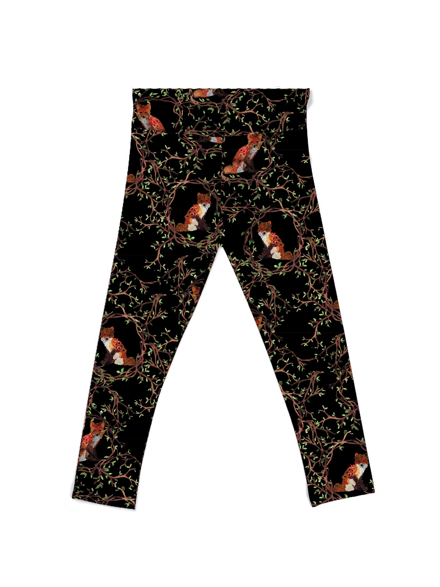 Leggings (Youth) - "Floral Fox"