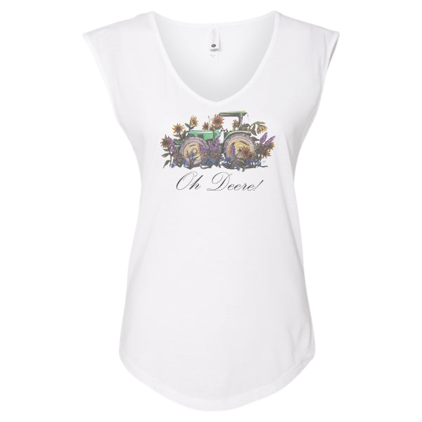 T-Shirt (Women's V Neck) - "Oh Deere"
