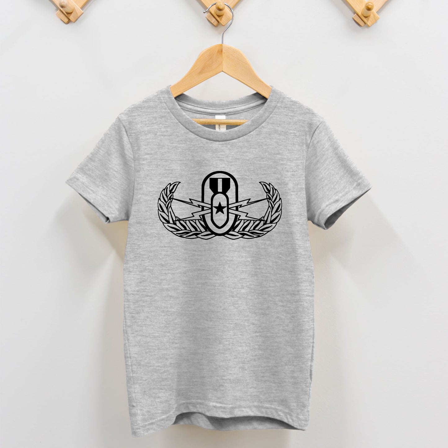 Toddler T-shirt - "EOD Senior Badge" (Black on Grey)