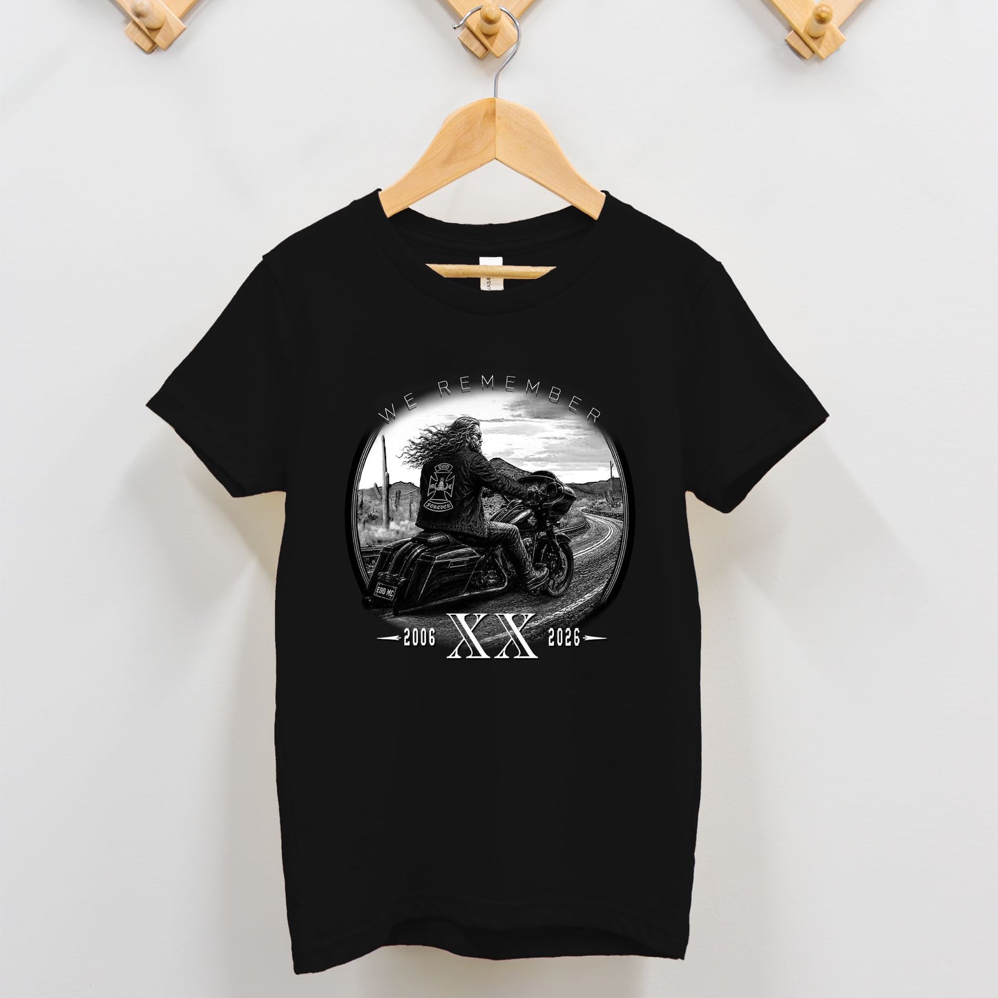 Toddler T-shirt - "EODMC 20 Years" (White on Black)