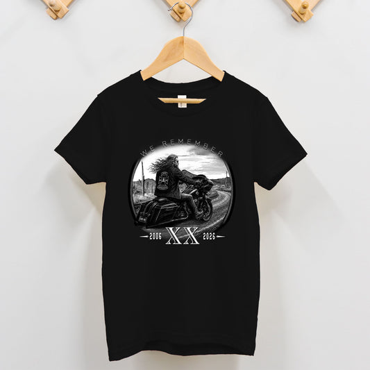 Toddler T-shirt - "EODMC 20 Years" (White on Black)