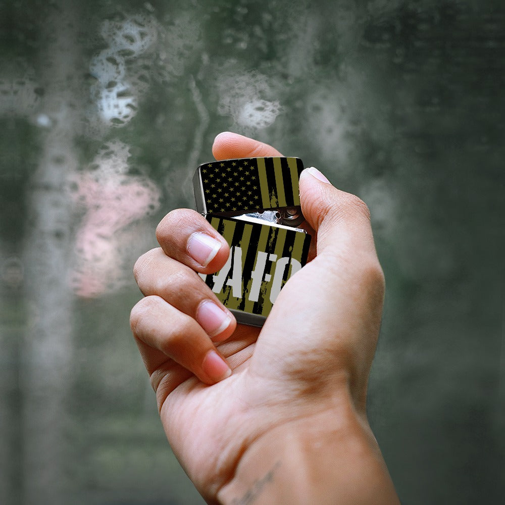 Lighter Casing - "FAFO Vertical American Flag" (Olive)