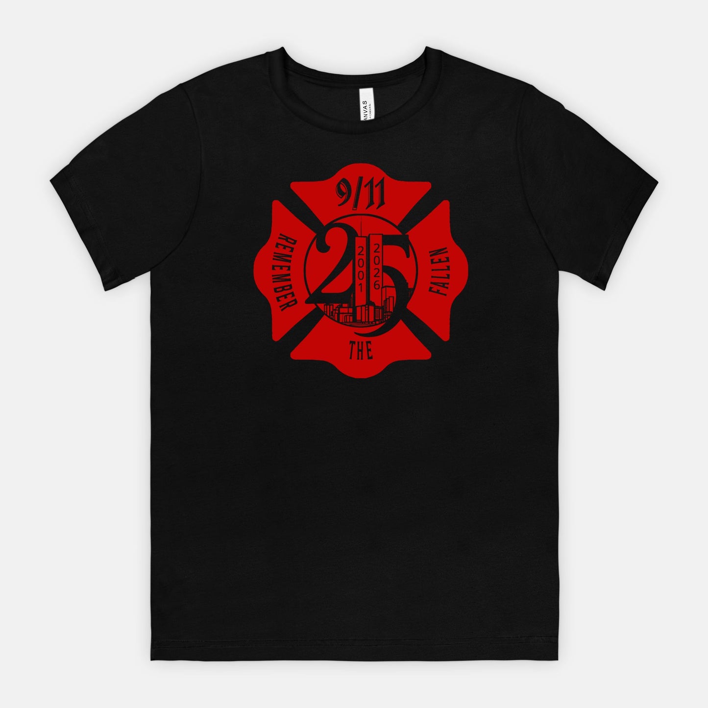 Soft T-shirt - "Remember the Fallen" (Red) (Limited 9/11 25th Year Edition)