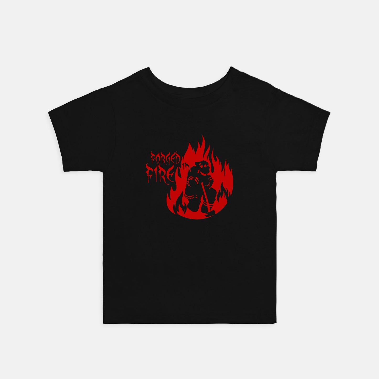 Toddler T-shirt - "Forged in Fire" (Red on Black)