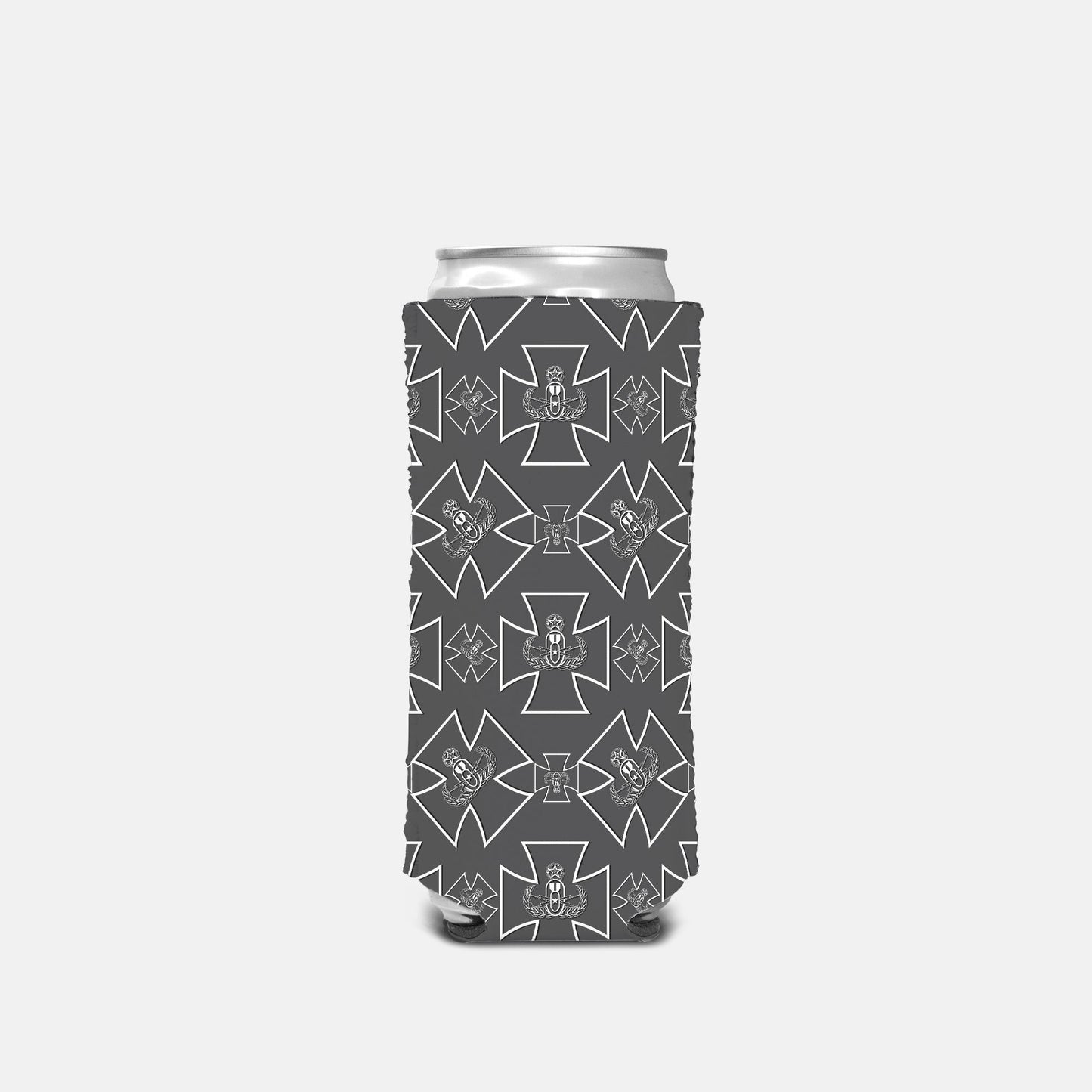 Print On Demand - Slim Can Cooler - "EODMC Iron Cross Logo"