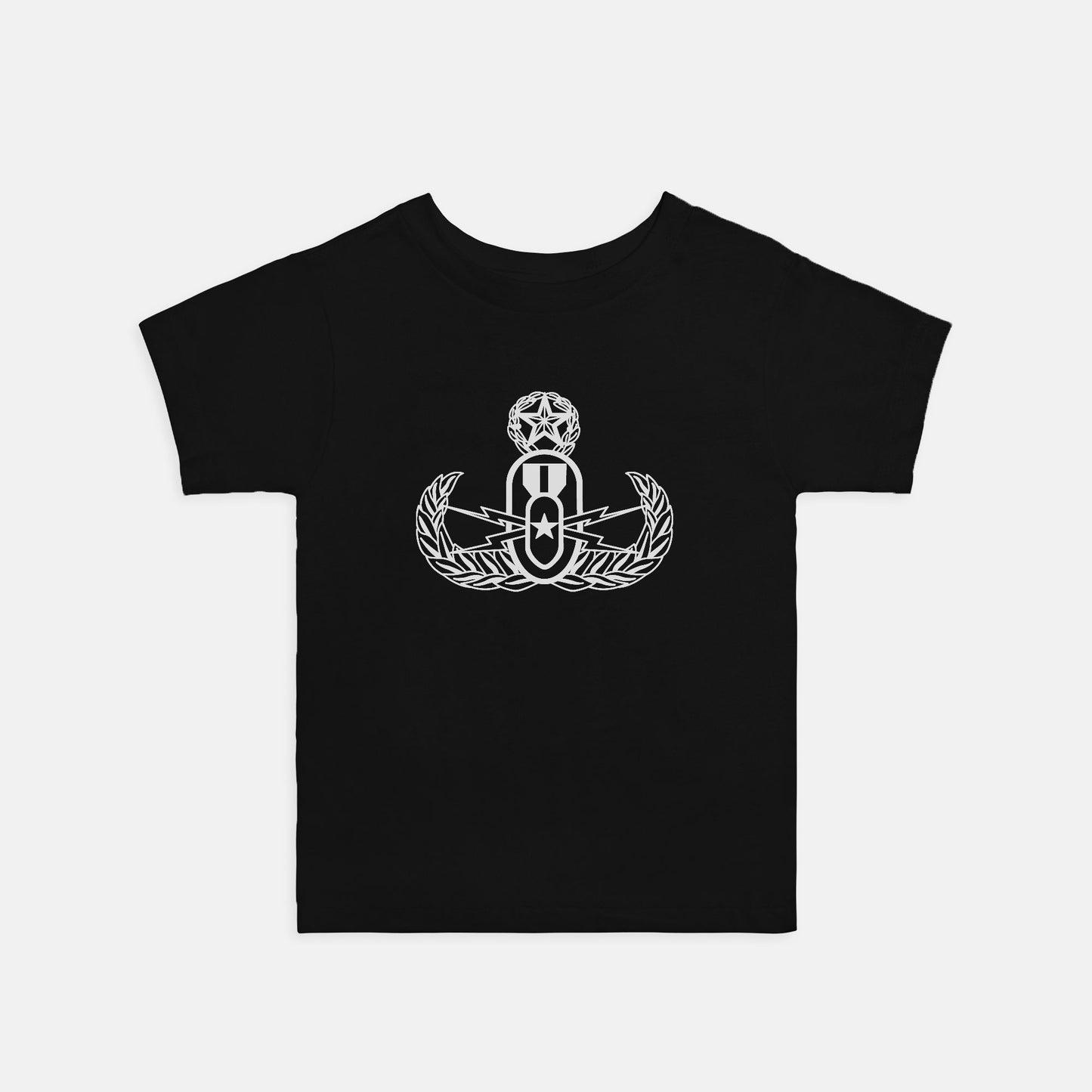 Toddler T-shirt - "EOD Master Badge" (White on Black)