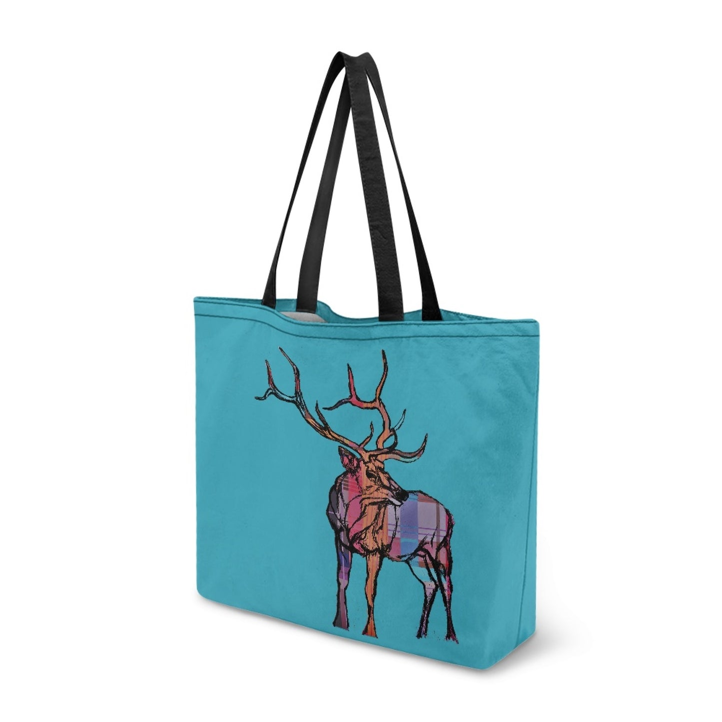 Plaid Elk Tote Bag