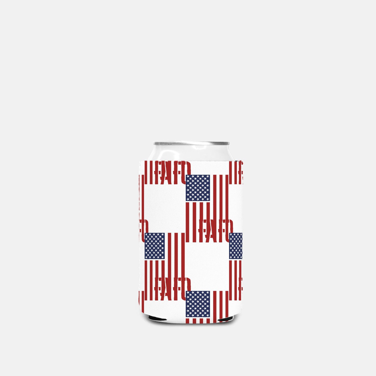 Print On Demand - Can Cooler - "FAFO American Flag" (Vertical RWB)