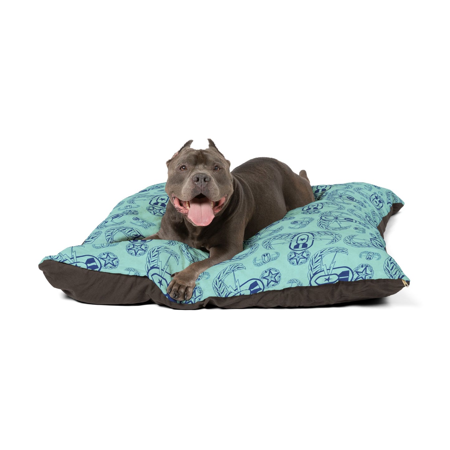 Pet Bed — "EOD Badges x 3" (Blues)