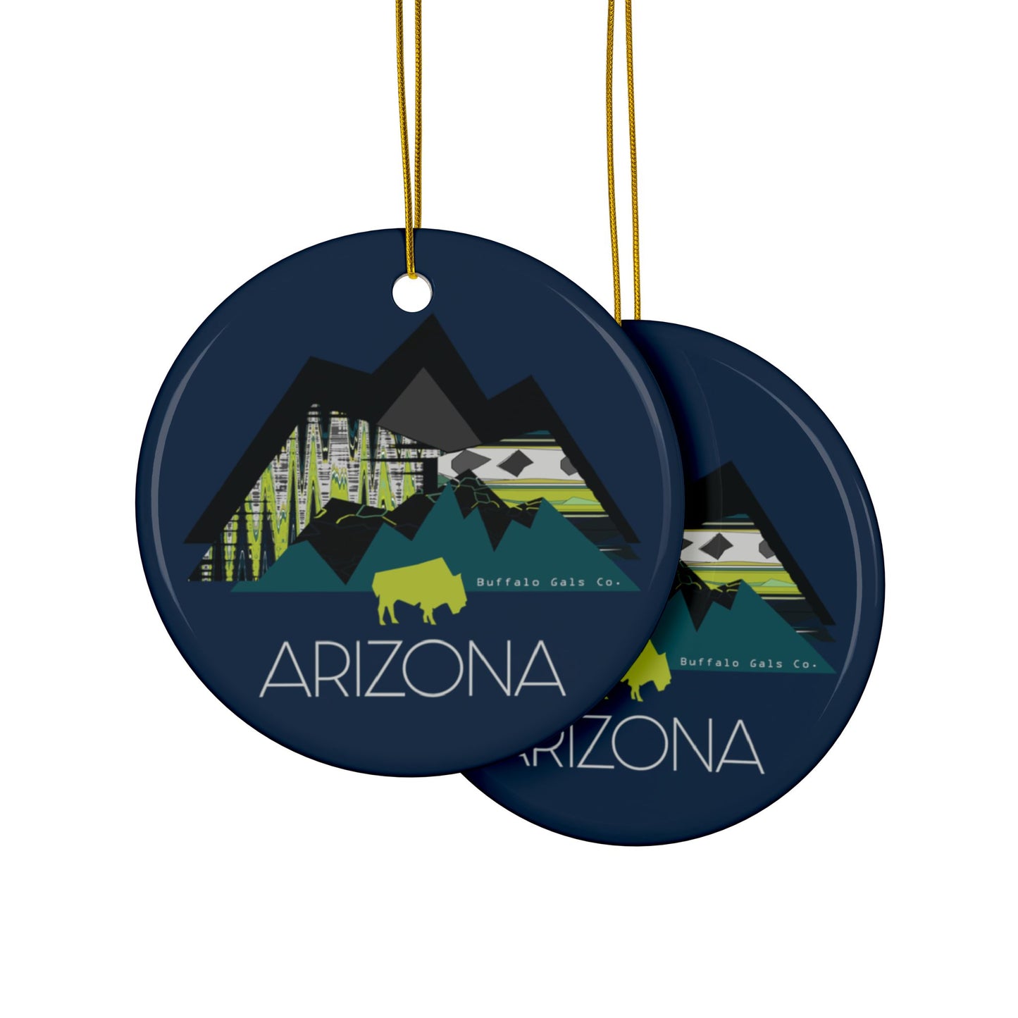 Ornament - "Chartreuse Mountains & Bison (ARIZONA)"