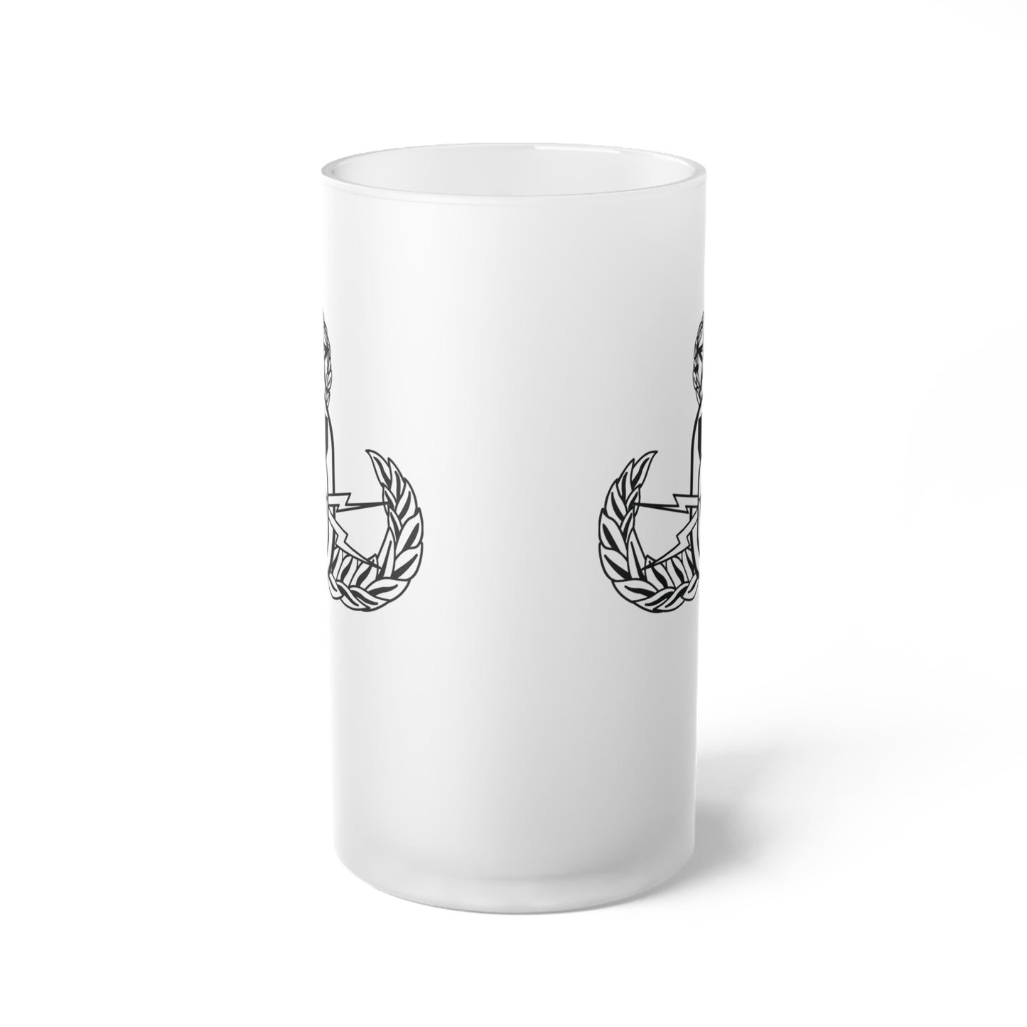 Frosted Glass Stein - "EOD Master Badge"