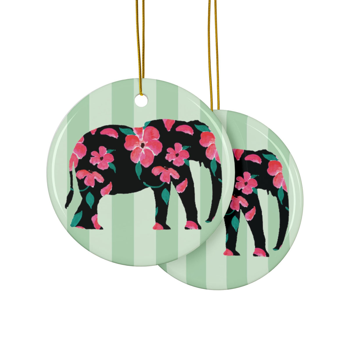Ornament - "Pink Petal Elephant"